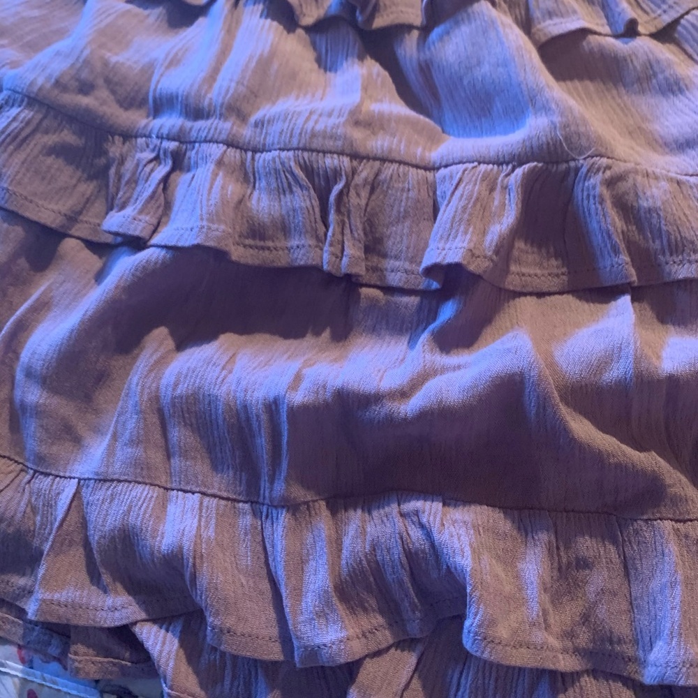 ILLA ILLA Womens Lavender Ruffle Tiered Skirt Size Lage - Picture 2 of 5